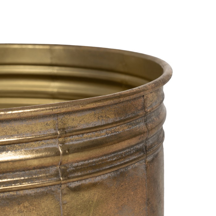 S/3 Maceteros Oro Metal Decoración 38 X 38 X 40,50 cm S/3 Maceteros Oro Metal Decoración 38 X 38 X 40,50 cm