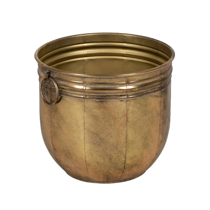 S/3 Maceteros Oro Metal Decoración 38 X 38 X 40,50 cm S/3 Maceteros Oro Metal Decoración 38 X 38 X 40,50 cm