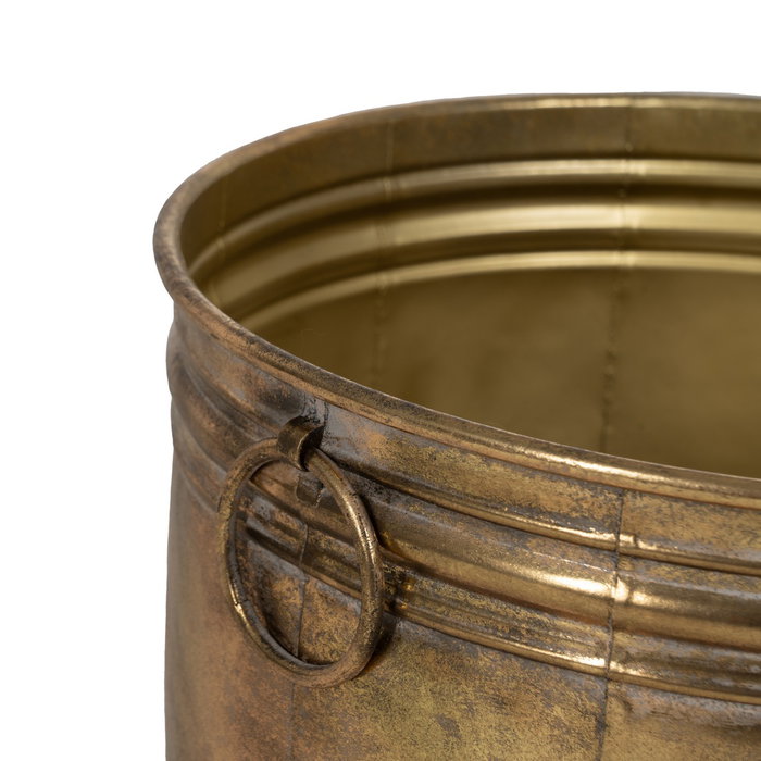 S/3 Maceteros Oro Metal Decoración 38 X 38 X 40,50 cm S/3 Maceteros Oro Metal Decoración 38 X 38 X 40,50 cm