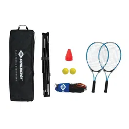 Schildkröt Fun Sports SCH4000885709865 Mochila de Tenis para 2 Raquetas con Fundas, 2 Pelotas de Espuma y Red Autoportante de 75x300 cm