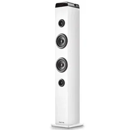 NGS Sky Charm Pro Altavoz Torre Bluetooth 5.4 40W RMS (80W PMPO) USB Óptica AUX Karaoke Entrada Micrófono Blanco