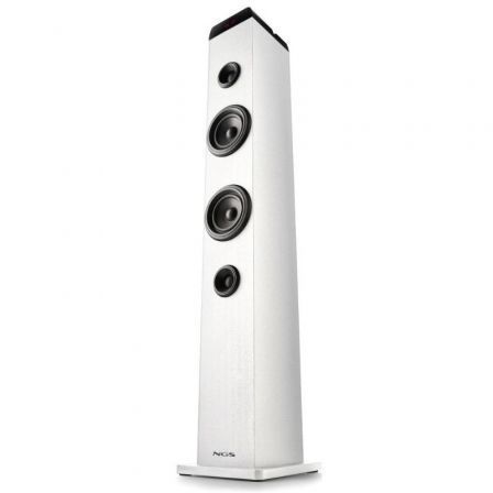 NGS Sky Charm Pro Altavoz Torre Bluetooth 5.4 40W RMS (80W PMPO) USB Óptica AUX Karaoke Entrada Micrófono Blanco