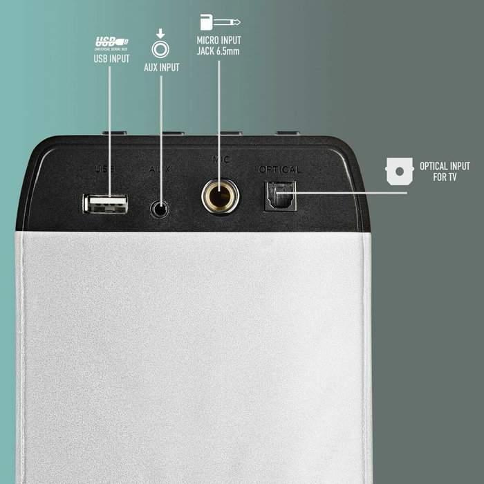 NGS Sky Charm Pro Torre de Sonido Blanca 80W