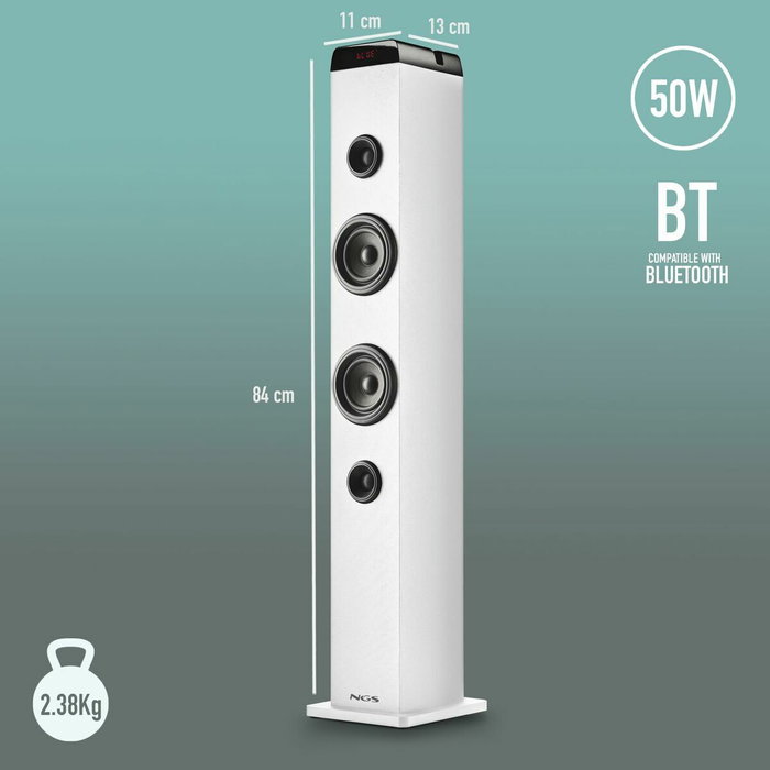 NGS Sky Charm Pro Torre de Sonido Blanca 80W