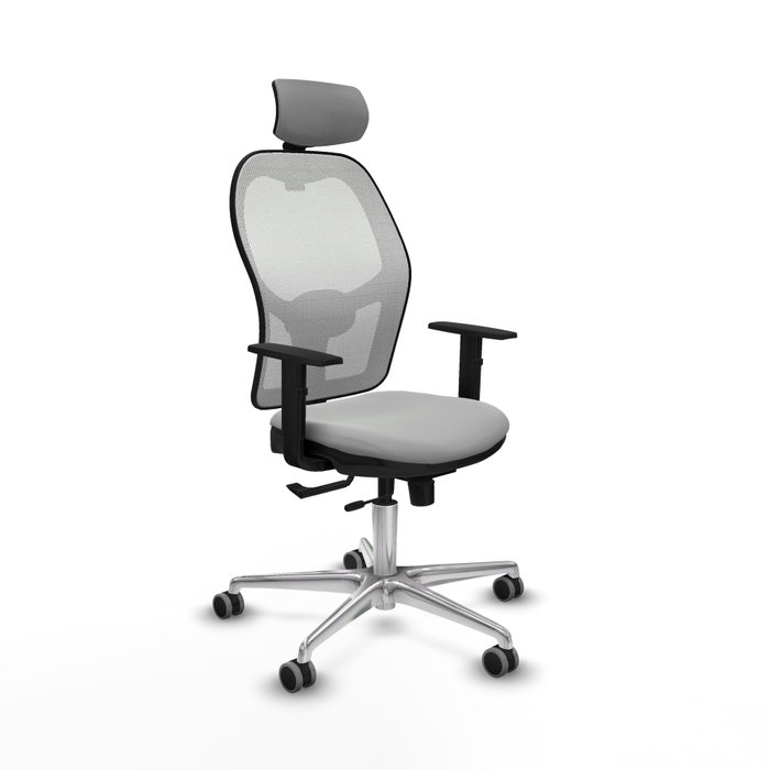 PIQUERAS Y CRESPO Silla de oficina Jorquera con mecanismo Sincro/Traslack Gris claro y Blanco PIQUERAS Y CRESPO Silla de oficina Jorquera con mecanismo Sincro/Traslack Gris claro y Blanco