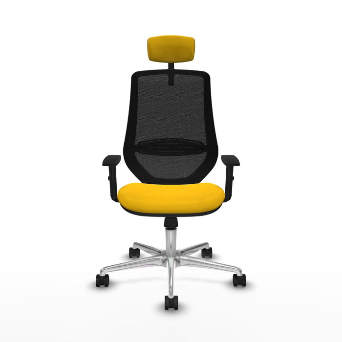 PIQUERAS Y CRESPO Silla de oficina Mardos con mecanismo Sincro, Amarillo y Negro