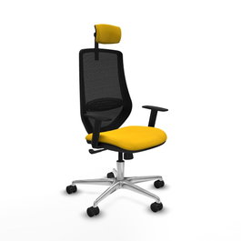 PIQUERAS Y CRESPO Silla de oficina Mardos con mecanismo Sincro, Amarillo y Negro