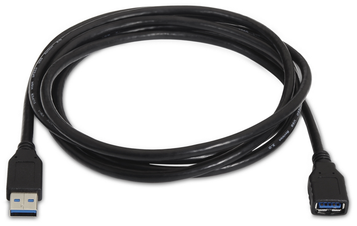 Aisens Cable de Extensión USB 3.2 Gen 1, Tipo A Macho a Tipo A Hembra, 2m, Negro