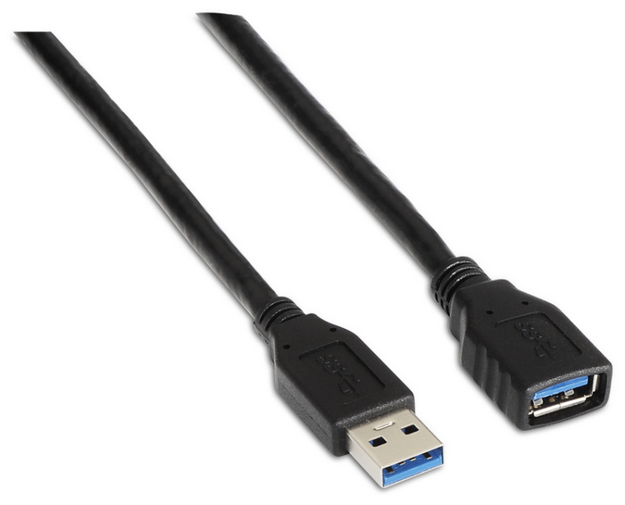 Aisens Cable de Extensión USB 3.2 Gen 1, Tipo A Macho a Tipo A Hembra, 2m, Negro