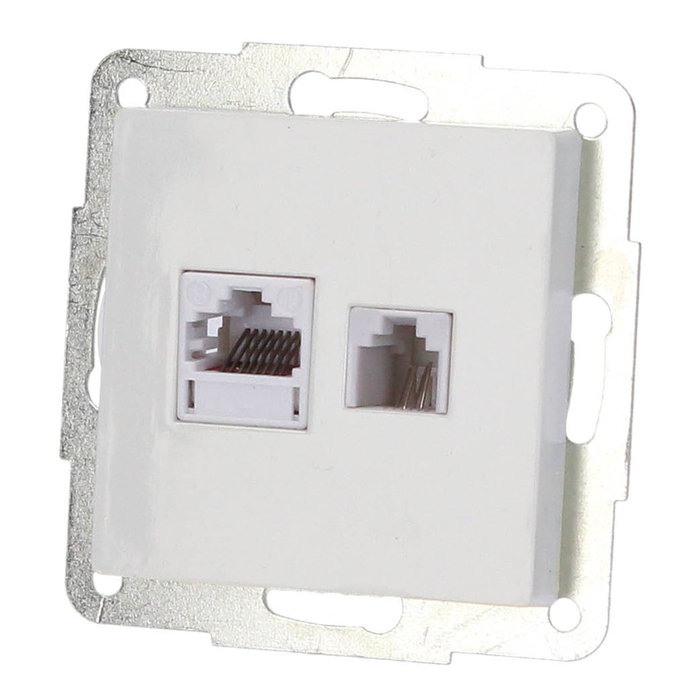 GSC Evolution Base de teléfono e internet empotrable Gamma Blanco