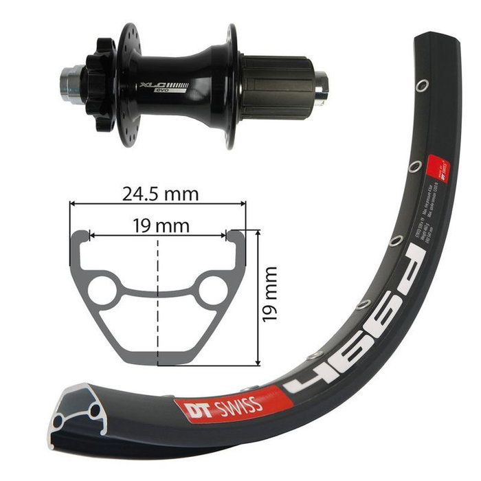 DT Swiss 466D Rueda Trasera 29" Disco 32 Agujeros Aluminio Negro ETRTO 622-19 Tubeless Ready XLC Evo DT Swiss 466D Rueda Trasera 29" Disco 32 Agujeros Aluminio Negro ETRTO 622-19 Tubeless Ready XLC Evo