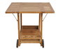 DKD Home Decor Camarera Plegable de Teca Marron para Terraza y Jardín con Ruedas 90 x 72 x 108 cm