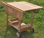 DKD Home Decor Camarera Plegable de Teca Marron para Terraza y Jardín con Ruedas 90 x 72 x 108 cm