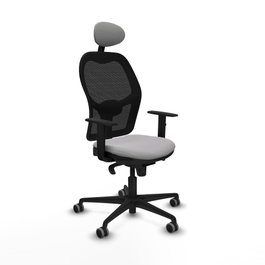 PIQUERAS Y CRESPO Silla de oficina Jorquera con mecanismo Sincro, Gris claro y Negro