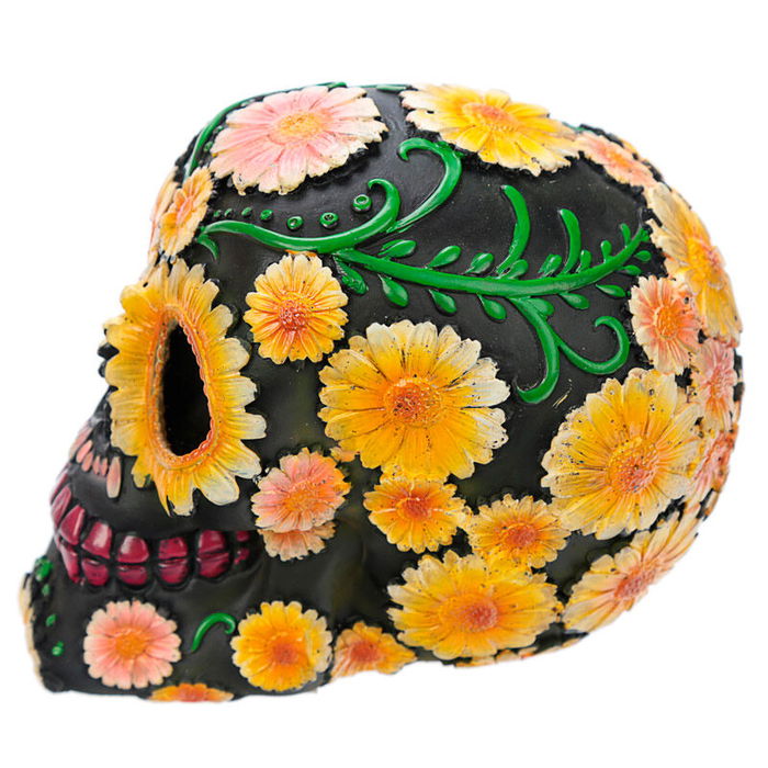Puckator Figura Calavera Día de los Muertos Margaritas 11cm