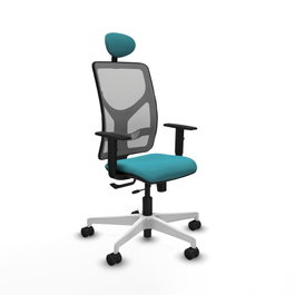 PIQUERAS Y CRESPO Silla de oficina Motilla con mecanismo Sincro/Traslack, Turquesa y Gris