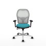 PIQUERAS Y CRESPO Silla de oficina Jorquera con mecanismo Sincro/Traslack, Turquesa y Blanco