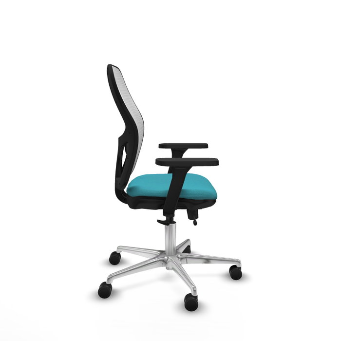PIQUERAS Y CRESPO Silla de oficina Jorquera con mecanismo Sincro/Traslack, Turquesa y Blanco