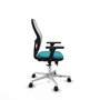 PIQUERAS Y CRESPO Silla de oficina Jorquera con mecanismo Sincro/Traslack, Turquesa y Blanco