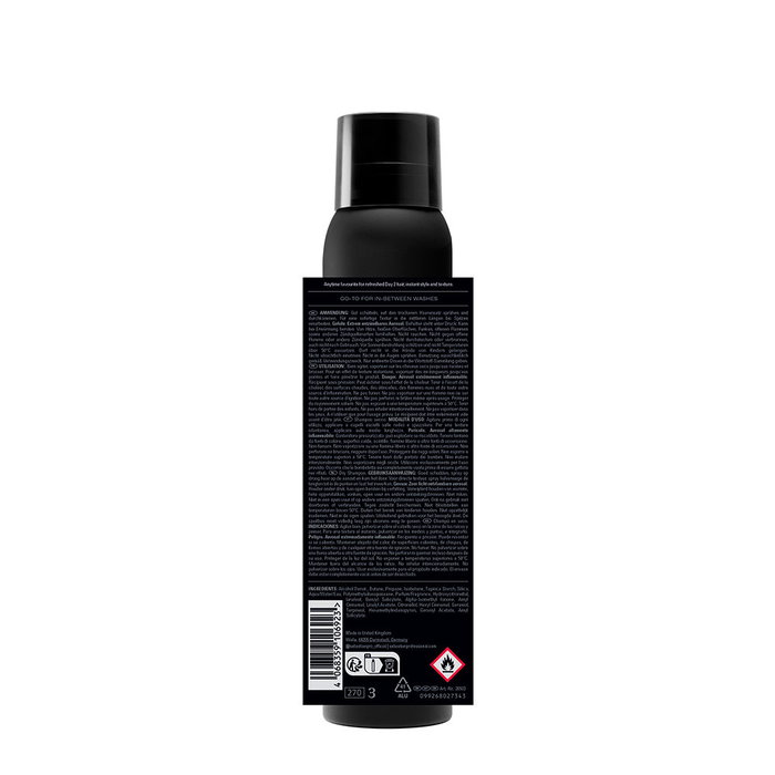 Sebastian Professionals DRYNAMIC+ Champú Seco en Aerosol 180 ml para Estilo, Textura y Volumen Instantáneo, Absorbe Grasa, Revitaliza Cabello entre Lavados