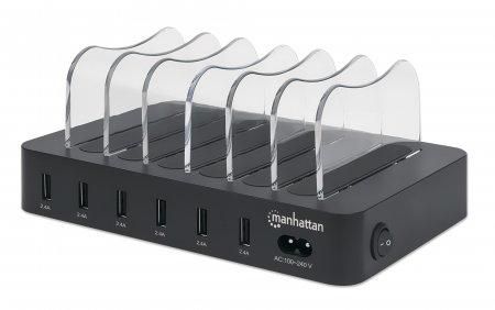 MANHATTAN Estación de carga USB de 6 puertos USB-A Negro MANHATTAN Estación de carga USB de 6 puertos USB-A Negro