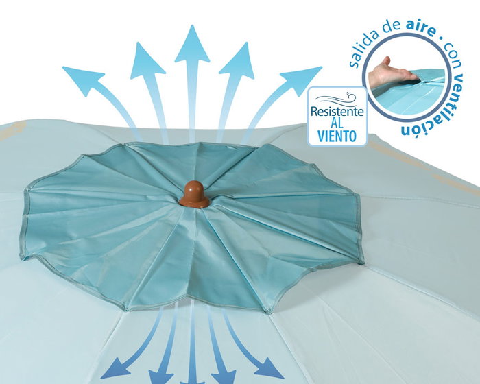 Atosa Sombrilla De Playa De Aluminio Upf 50+ Cian 200 cm 22-25 mm Atosa Sombrilla De Playa De Aluminio Upf 50+ Cian 200 cm 22-25 mm