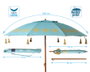 Atosa Sombrilla De Playa De Aluminio Upf 50+ Cian 200 cm 22-25 mm