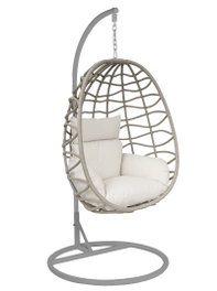 DKD Home Decor Sillón Colgante Gris Claro Crema 70 x 122 x 93 cm