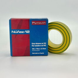 Nuñez-Plymouth Cinta Aislante PVC T/T Alta Adhesión 19 mm x 0,15 mm x 20 m