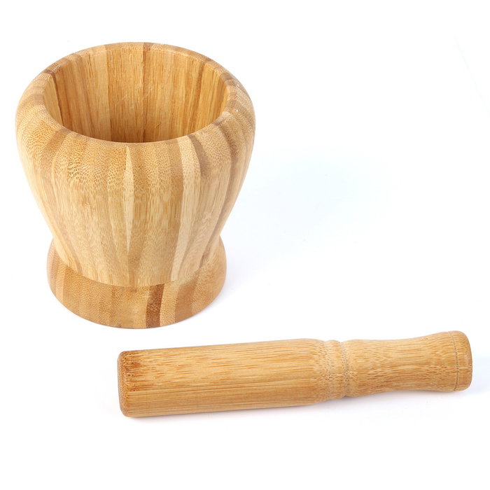Cook Concept Mortero con Mano de Bambú, Ø10 cm x 16 cm