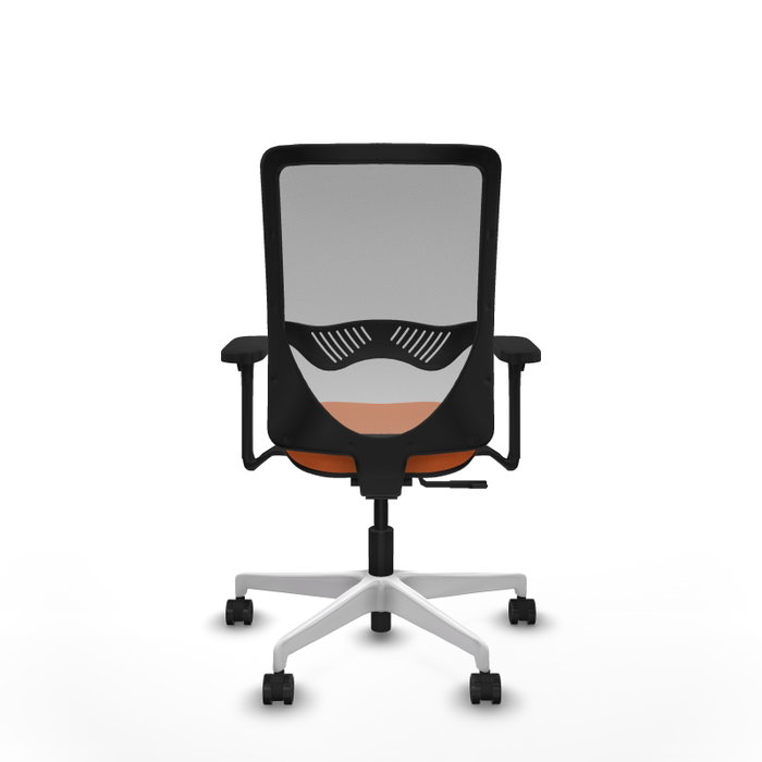 PIQUERAS Y CRESPO Silla de oficina Zulema con mecanismo Sincro, Tela Naranja y Malla Gris
