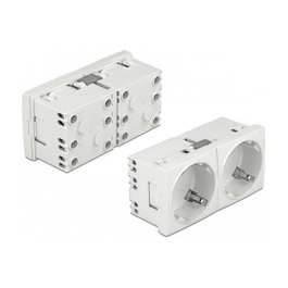 DeLOCK Tomacorriente Easy 45 disposición 45° 2 vías extensible Blanco
