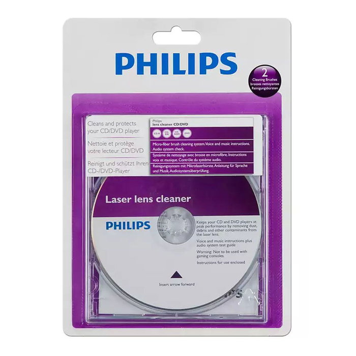 Philips Limpiador de Lente CD/DVD SVC2330/10 para Reproductores CD-Audio, CD-ROM, DVD-ROM