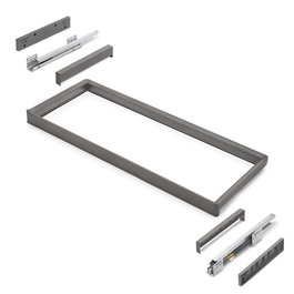 Emuca Bastidor con guías de cierre suave y extracción total para accesorios de armario Quartz, 937-963mm, Aluminio y Plástico, Titanio