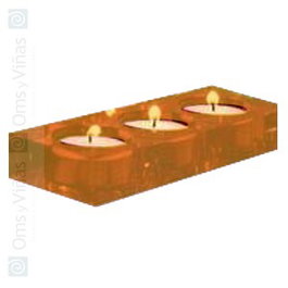 Impulse Miami Candelabro Naranja para 3 Velas - 16x6x6 cm - Metacrilato