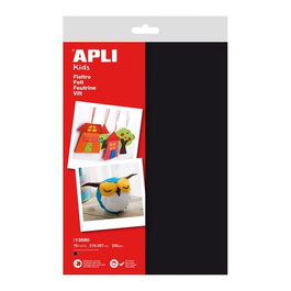APLI Fieltro A4 Negro (Set de 10)
