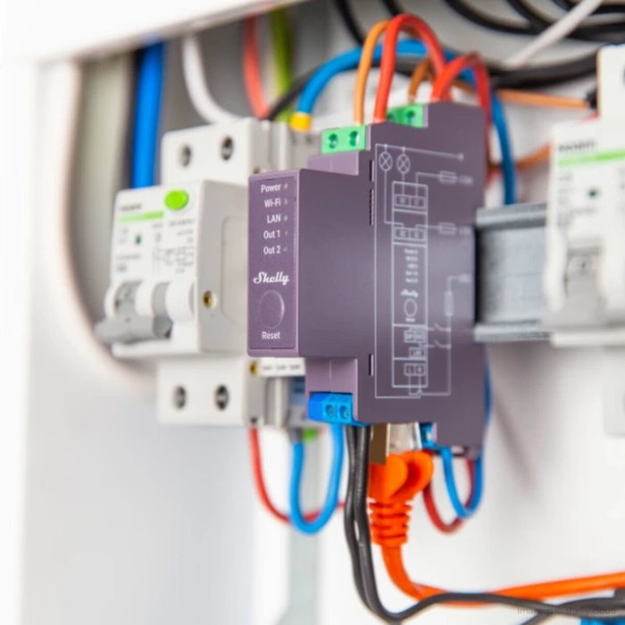 Shelly Pro 2 Relé Eléctrico de 2 Canales con Wi-Fi y LAN