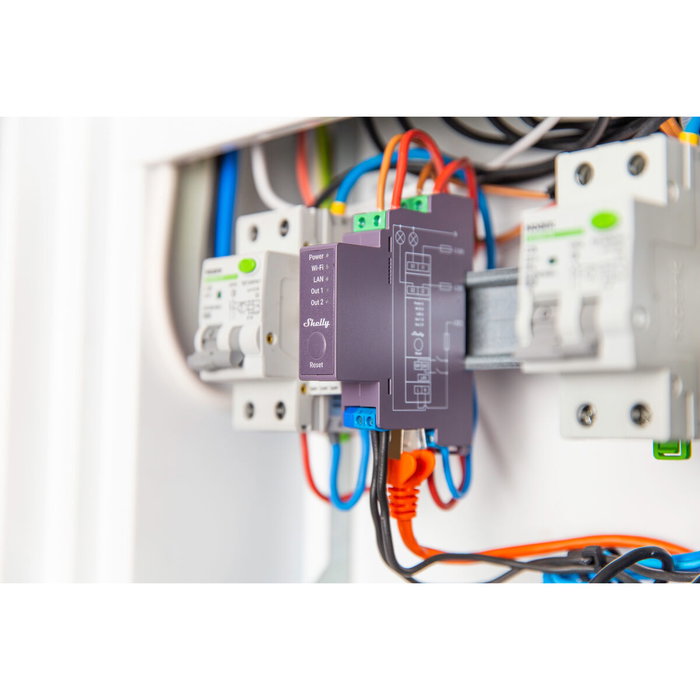 Shelly Pro 2 Relé Eléctrico de 2 Canales con Wi-Fi y LAN