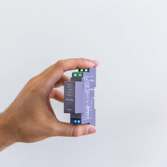 Shelly Pro 2 Relé Eléctrico de 2 Canales con Wi-Fi y LAN