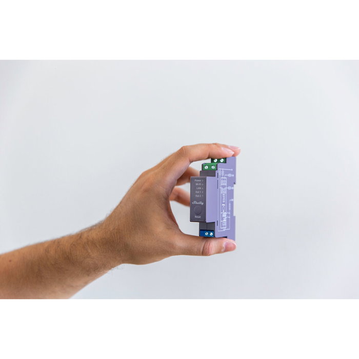 Shelly Pro 2 Relé Eléctrico de 2 Canales con Wi-Fi y LAN