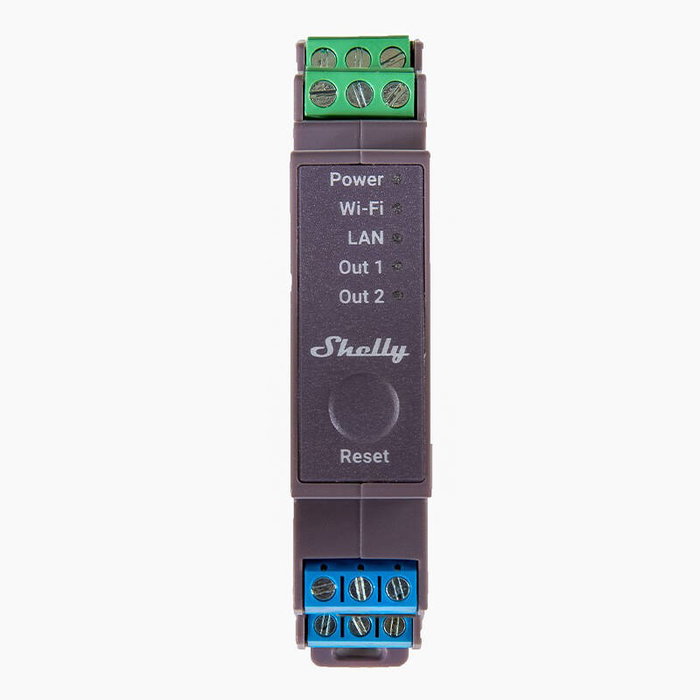 Shelly Pro 2 Interruptor WiFi Bluetooth Detección de Temperatura 16A 230V