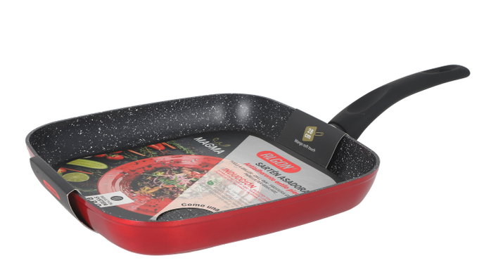 Algon Sartén Asadora Magma 28x28 cm (Pack de 6) Actividad de Cocina de 28x28x4cm/3mm