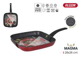 Algon Sartén Asadora Magma 28x28 cm (Pack de 6) Actividad de Cocina de 28x28x4cm/3mm