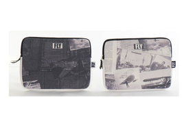 DKD Home Decor Funda para iPad Colección Aviación Lienzo y Poliéster