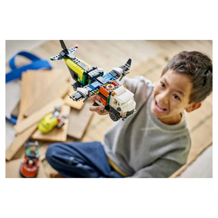 Lego City 60505 - Avion Modular de Rescate 3 en 1, Camion de Asistencia y Aerodeslizador - Juguete de Construccion para Niños de 7 Años