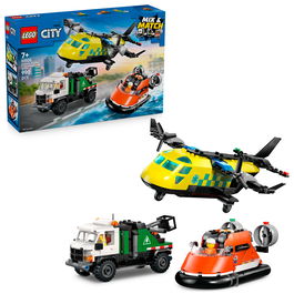 LEGO City Avión, Camión Técnico Y Aerodeslizador 60505 Juego de Construcción Infantil con Vehículos de Emergencia y Minifiguras