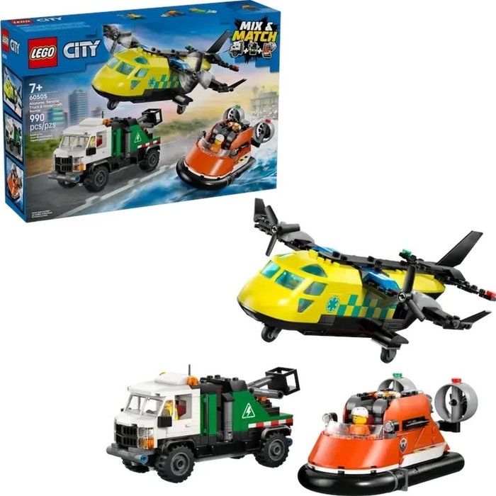 LEGO City Remix: Avión, Camión Técnico y Aerodeslizador 60505