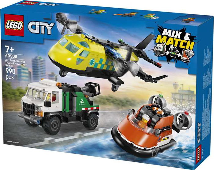 LEGO City Remix: Avión, Camión Técnico y Aerodeslizador 60505