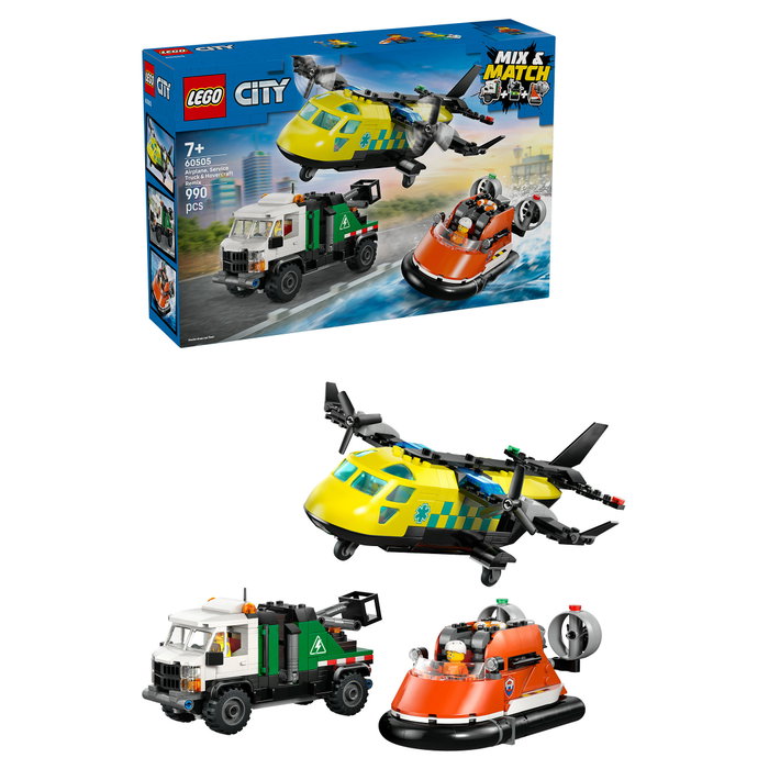 LEGO City Remix: Avión, Camión Técnico y Aerodeslizador 60505