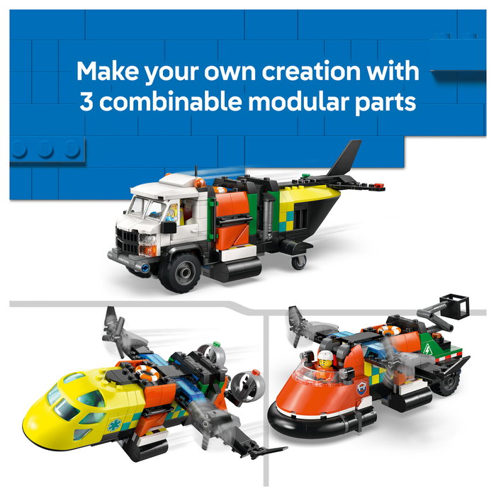 LEGO City Remix: Avión, Camión Técnico y Aerodeslizador 60505